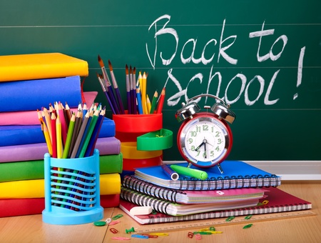 Back to school supplies. Isolated.の写真素材