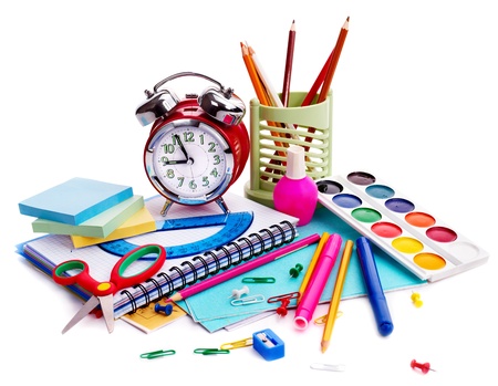 Back to school supplies. Isolated.の写真素材