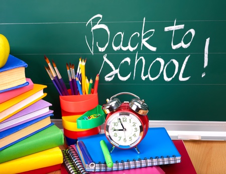 Back to school supplies. Isolated.の写真素材