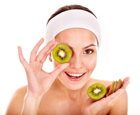 Natural homemade fruit  facial masks . Isolated.の写真素材