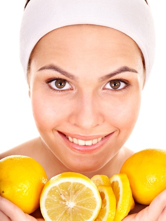 Natural homemade fruit  facial masks . Isolated.の写真素材