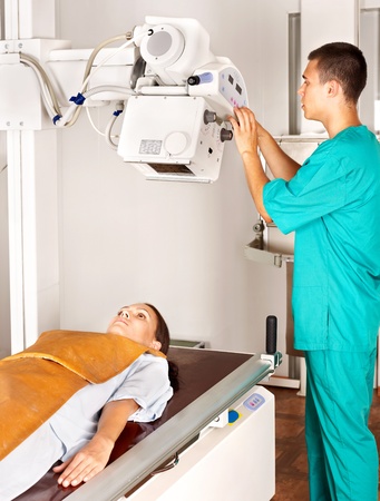 Patient with doctor radiologist. Medicine.の写真素材
