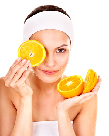 Natural homemade fruit  facial masks . Isolated.の写真素材