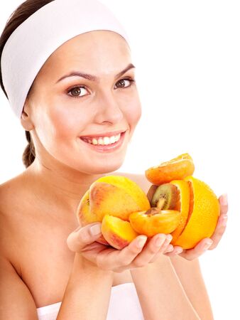 Natural homemade fruit  facial masks . Isolated.の写真素材