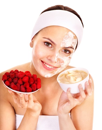 Natural homemade fruit  facial masks . Isolated.の写真素材