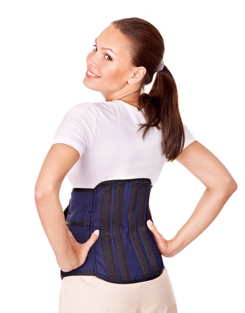 Trauma of back. Lumbar braces. Isolated.の写真素材