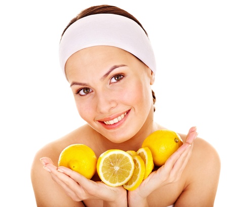 Natural homemade fruit  facial masks . Isolated.の写真素材