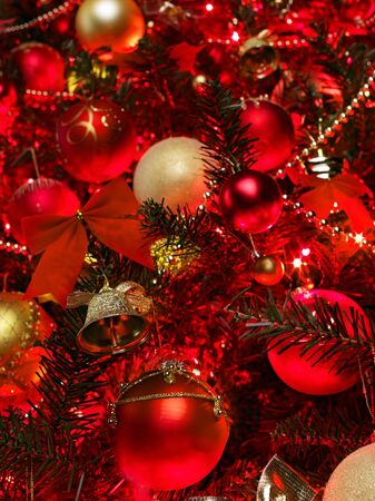 Christmas  background with red and gold ball. Abstract.の写真素材