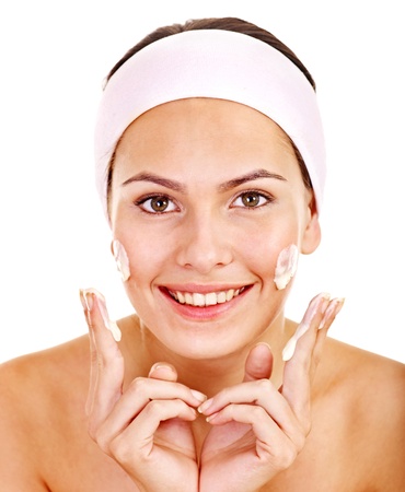 Natural homemade  facial masks . Isolated.の写真素材