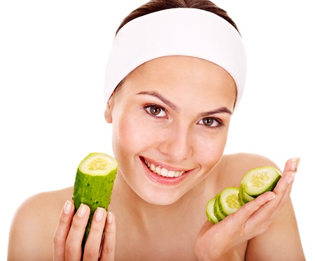 Natural homemade vegetables  facial masks . Isolated.の写真素材