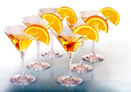 Group glass with alcohol drink martini. Still life.の写真素材