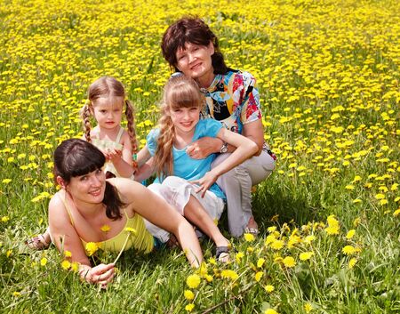 Grandmother with daughter in outdoor. Happy family.の写真素材