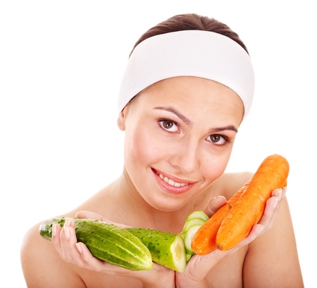 Natural homemade vegetables  facial masks . Healthy eating.の写真素材