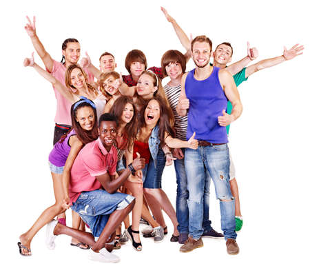 Group people.  Isolated.の写真素材