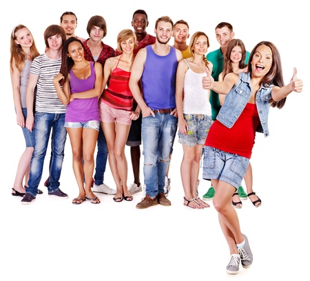 Multi-ethnic group people.  Isolated.の写真素材