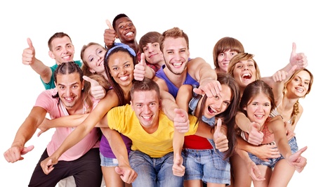 Multi-ethnic group people.  Isolated.の写真素材