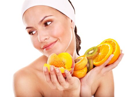 Natural homemade fruit  facial masks . Isolated.の写真素材
