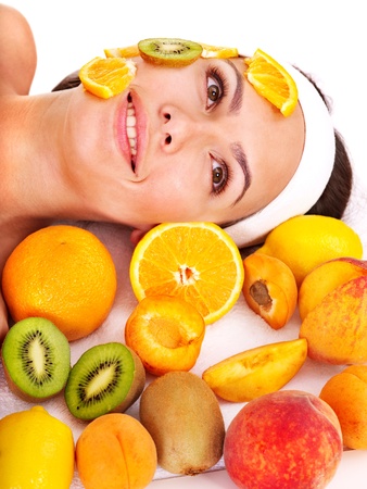 Natural homemade fruit  facial masks . Isolated.の写真素材
