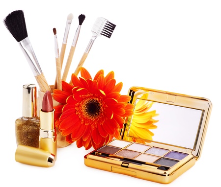 Decorative cosmetics and flower.の写真素材