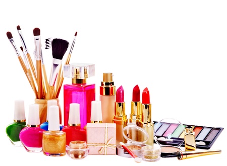 Decorative cosmetics and perfume. Isolated.の写真素材