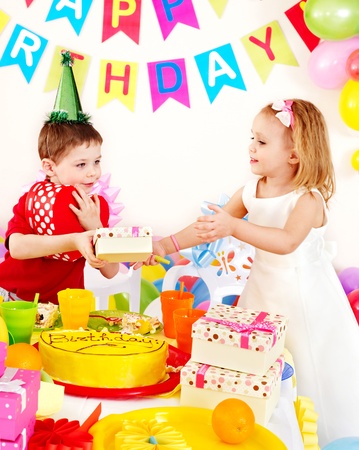 Children happy birthday party .の写真素材
