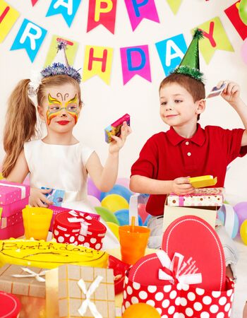 Children happy birthday party .の写真素材