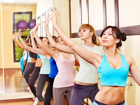 Women group in aerobics class.の写真素材