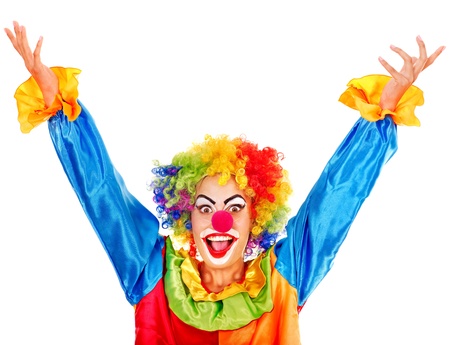 Portrait of clown with makeup.