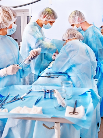 Team surgeon at work in operating room.の写真素材