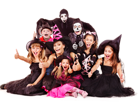 Halloween party with group children. Isolated.の写真素材