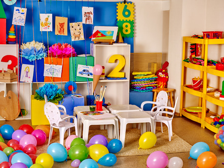Interior of game room in preschool  kindergarten.の写真素材