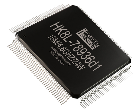 Integrated circuit or lowpass information micro chip and new technologies on isolated. Digital microcontroller for computer parts coprocessor. Microprocessors 3d rendering.の写真素材
