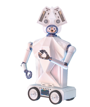 Babysitting robot for babies and kids with artificial intelligence. 3d rendering.の写真素材