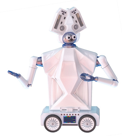 Robot companion for medical staff to reduce stress in young patients in hospital . 3d rendering.の写真素材