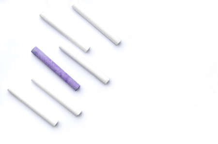 Chalks White Limestone Slate Pencils having on white background.の写真素材