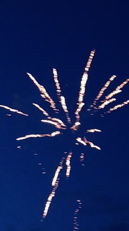 fireworks in the night sky, as part of the Chinese New Year celebrationsの写真素材