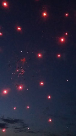Fireworks in the night sky. Celebration and New Year concept.の写真素材