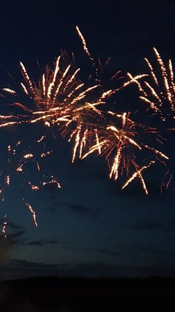 fireworks in the night sky, close-up of fireworkの写真素材