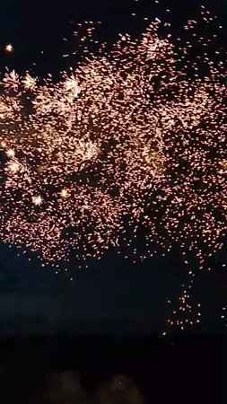 Fireworks in the night sky. Fireworks on a black background.の写真素材