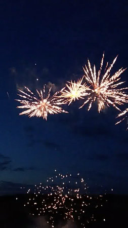 Fireworks in the night sky. Beautiful fireworks in the night sky.の写真素材