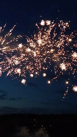 Fireworks in the night sky. Celebration and New Year concept.の写真素材