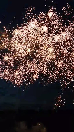 fireworks in the night sky, close-up of fireworkの写真素材