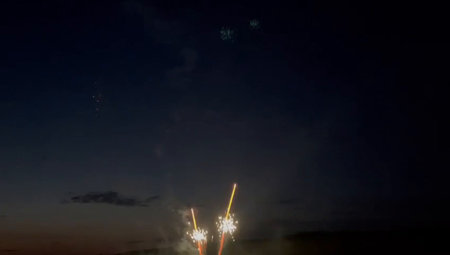 Fireworks in the night sky. Fireworks in the night sky.の写真素材
