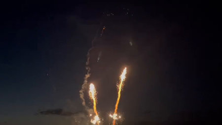 Fireworks in the night sky. Fireworks in the night skyの写真素材