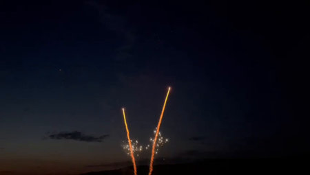 Fireworks in the night sky. Celebration of Victory Day (WWII).の写真素材