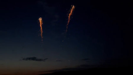 Fireworks in the night sky. Fireworks in the sky.の写真素材