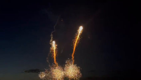 fireworks in the night sky. firework in the night skyの写真素材