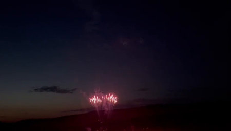 Fireworks in the night sky. Fireworks on the background of the night sky.の写真素材