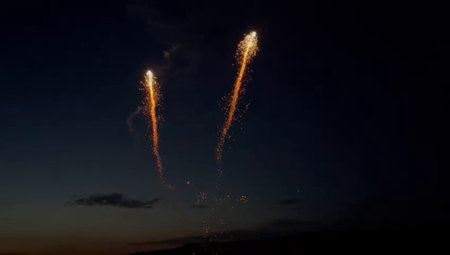 Fireworks in the night sky. Fireworks in the night sky.の写真素材