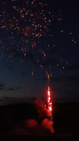 Beautiful fireworks in the sky at night. Fireworks in the night sky.の写真素材